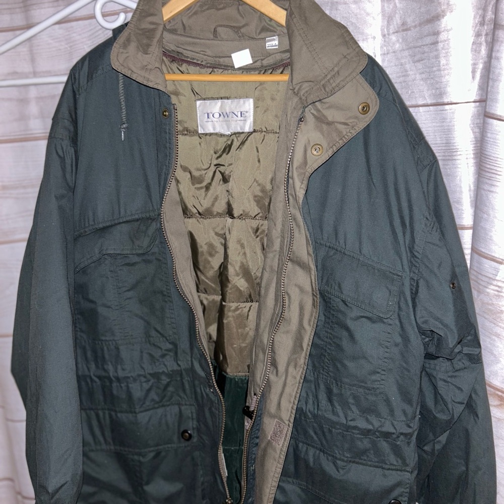 London Fog Green Bomber Jacket with Quilted Lining